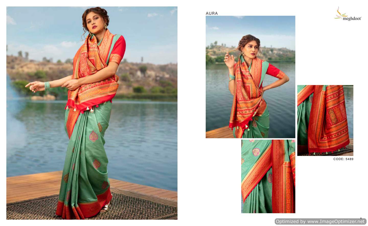 Meghdoot Aura New Fancy Ethnic Wear Handloom Silk Designer Saree Collection